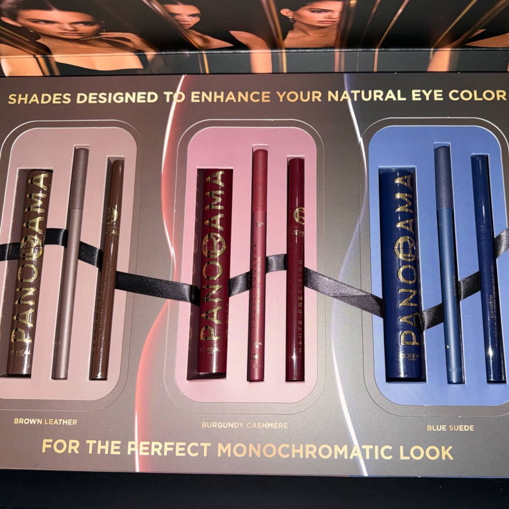 L’Oréal PANOGAMA Monochromatic Lip & Eye Set — Burgundy & Blue, Brown